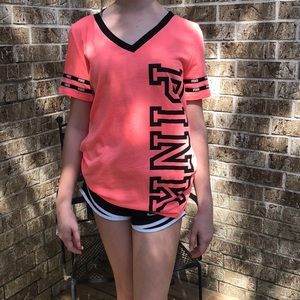 PINK t shirt ( Hot Pink and black)